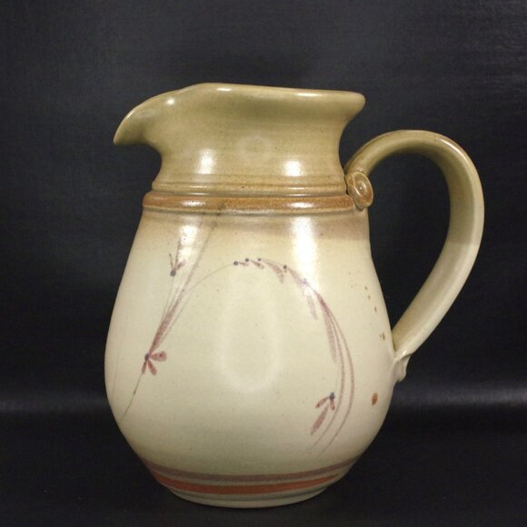 Jack Westlin Studio Pottery Pitcher Signed 8" Hand Thrown Jug Floral Vase - Picture 2 of 7